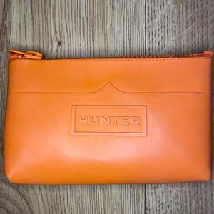 Hunter For Target Matte Orange Large Pouch Rubber Zippered Carry All Bag 8x5”
